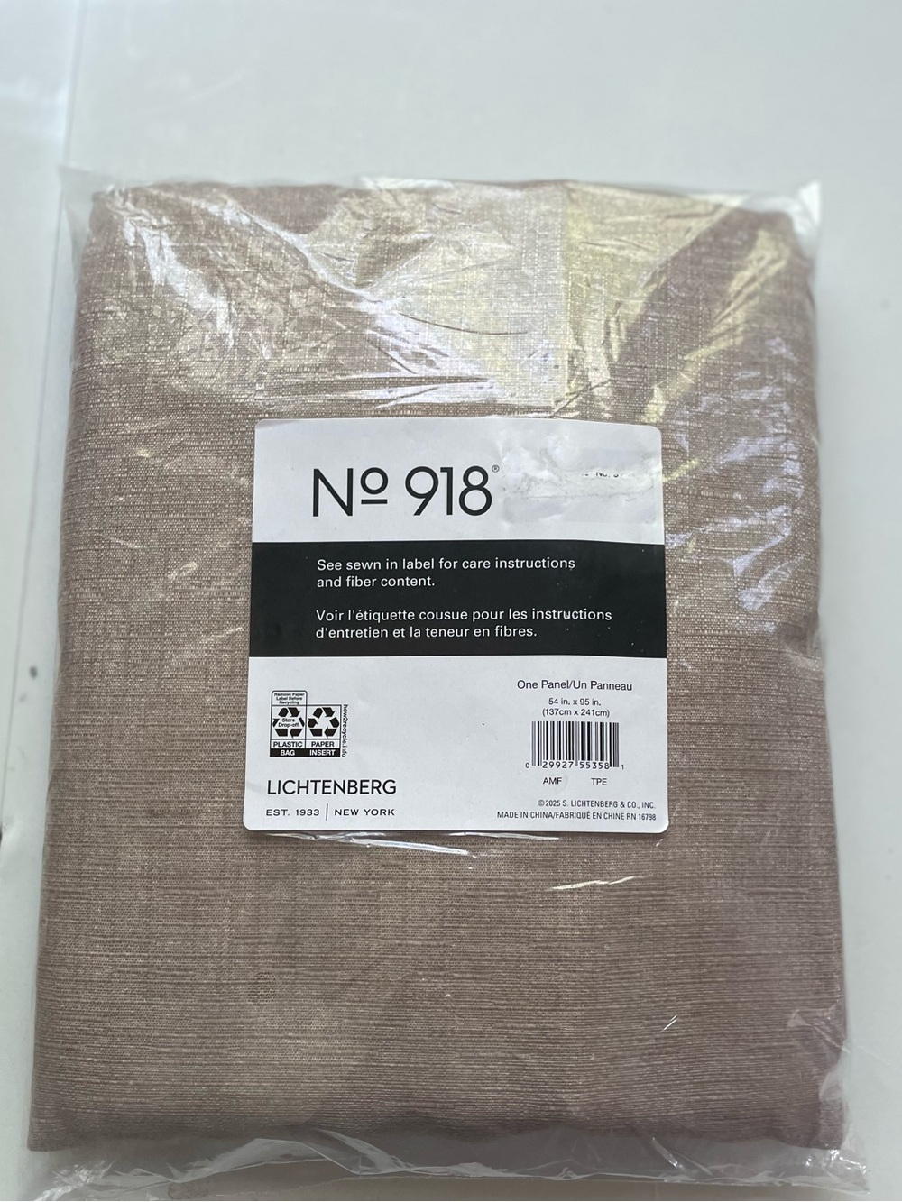 No. 918 Lichtenberg Curtain Panel 54x95 Taupe